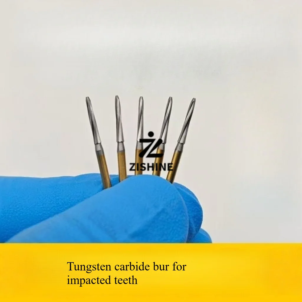 Dental Impacted Tooth Burs – High-Speed ​​Tungsten Carbide Extended-Length Burs (Fissure/Round/Safety Tips) – Pack of 5