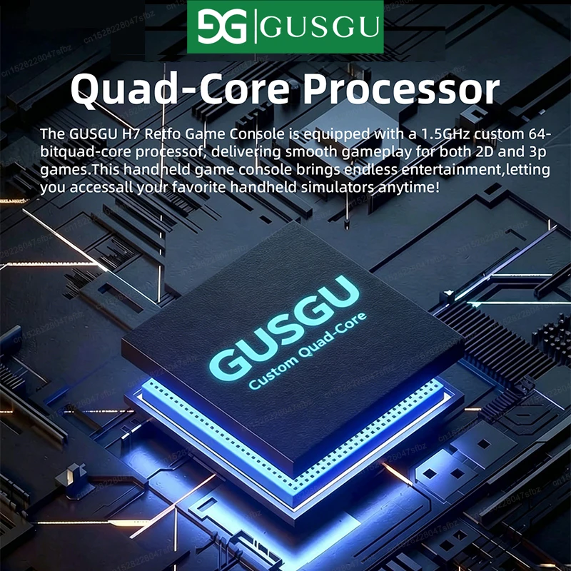 GUSGU H7 휴대용 게임 콘솔 4.5인치 IPS 64비트 리눅스 시스템 내장 레트로 에뮬레이터 플레이어 4000mAh 장시간 대기 64G/128G 옵션