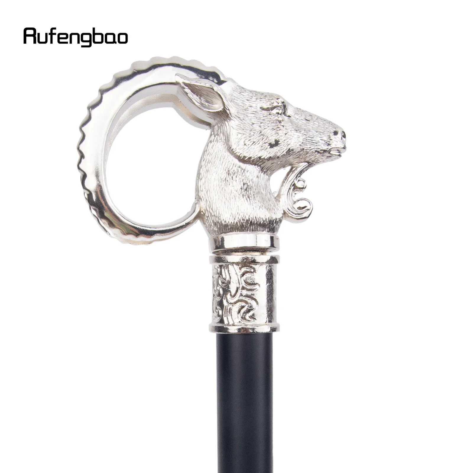 White Goat Sheep Animal Walking Stick Decorative Cospaly Vintage Party Fashionable Walking Cane Halloween Crosier 91cm