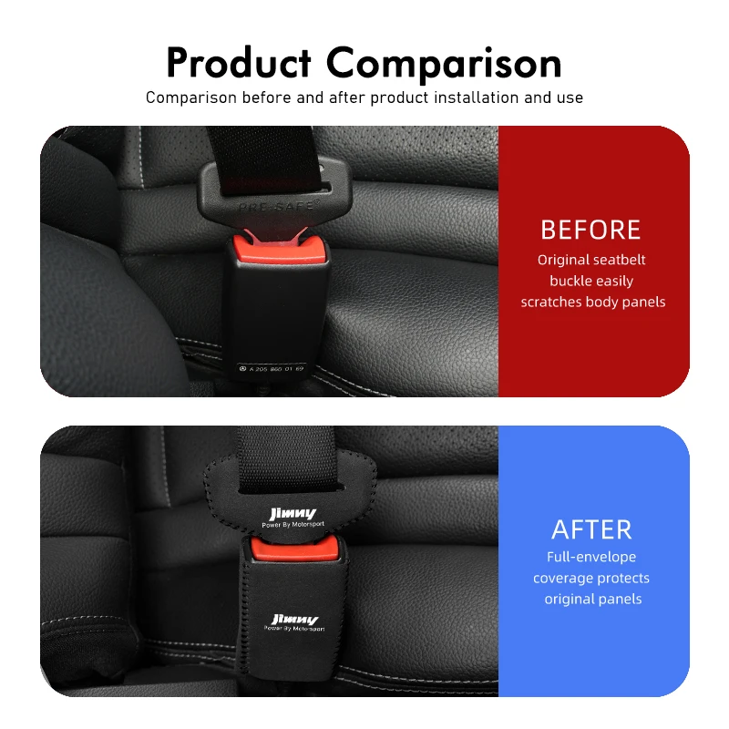 2Pcs Car Seat Belt Buckle Protector Clip Anti-collision Cover For Suzuki Jimny b74 jb23 jb64 jb43 jb53 jb32