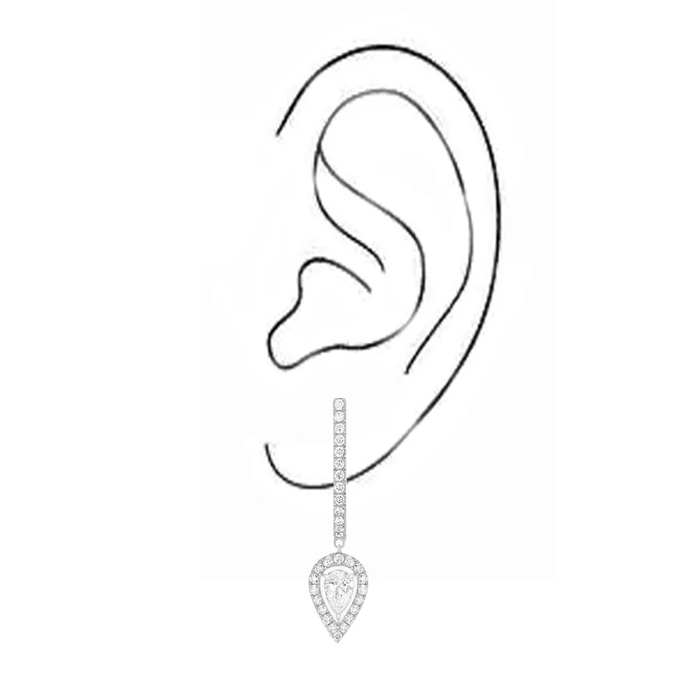 Sterling silver s925 set with diamonds fashion water drop earrings messik style JOY series winding women's earrings