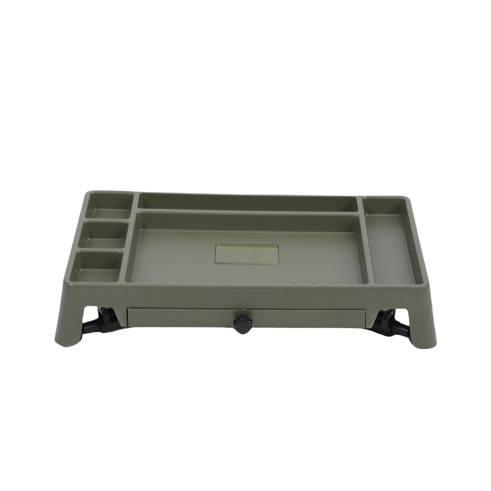 طاولة خيمة بطبقة مزدوجة لتخزين ملحقات الصيد مع طاولة تخييم قابلة للطي بتصميم قابل للتعديل