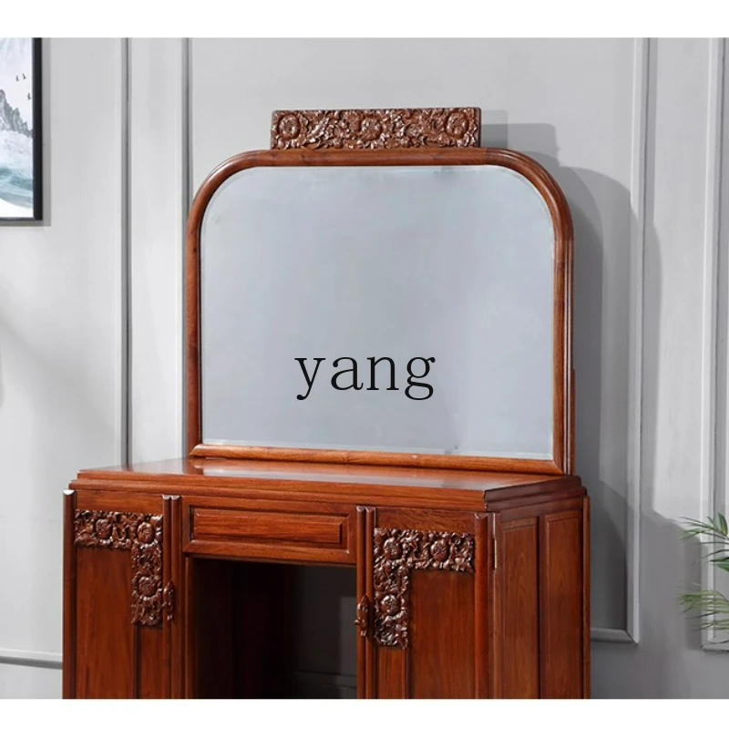 LTT mahogany dressing table rosewood big fruit red sandalwood all solid wood Chinese retro mirror dressing table