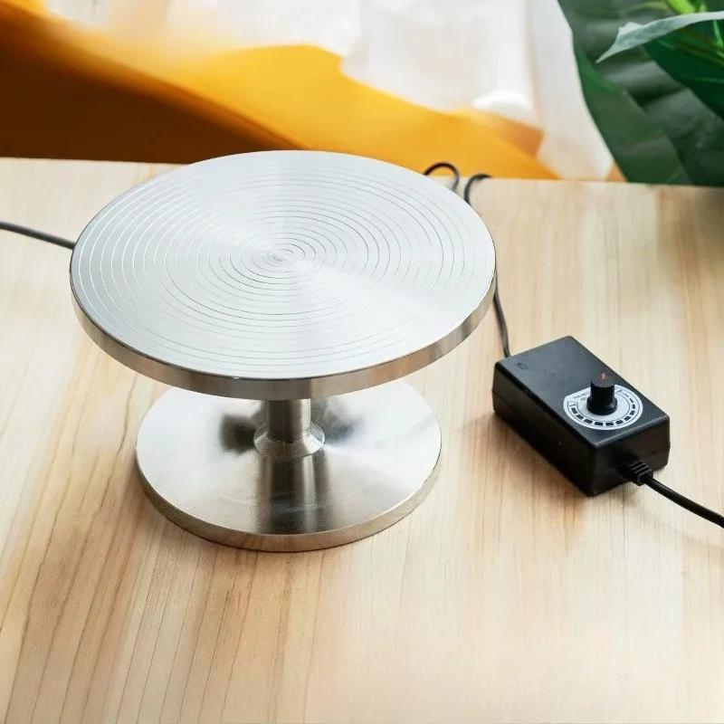 

Stainless Steel Electric Ceramic Turntable 360° Rotating Platform Work Stand for Carving Painting Gold Plating Line Drawing Tool