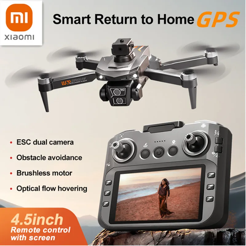 

Xiaomi LU30 GPS Drone 8K HD Camera Dron Brushless Intelligent Obstacle Avoidance with Screen Control 4.5 inch RC Aircraft Drone