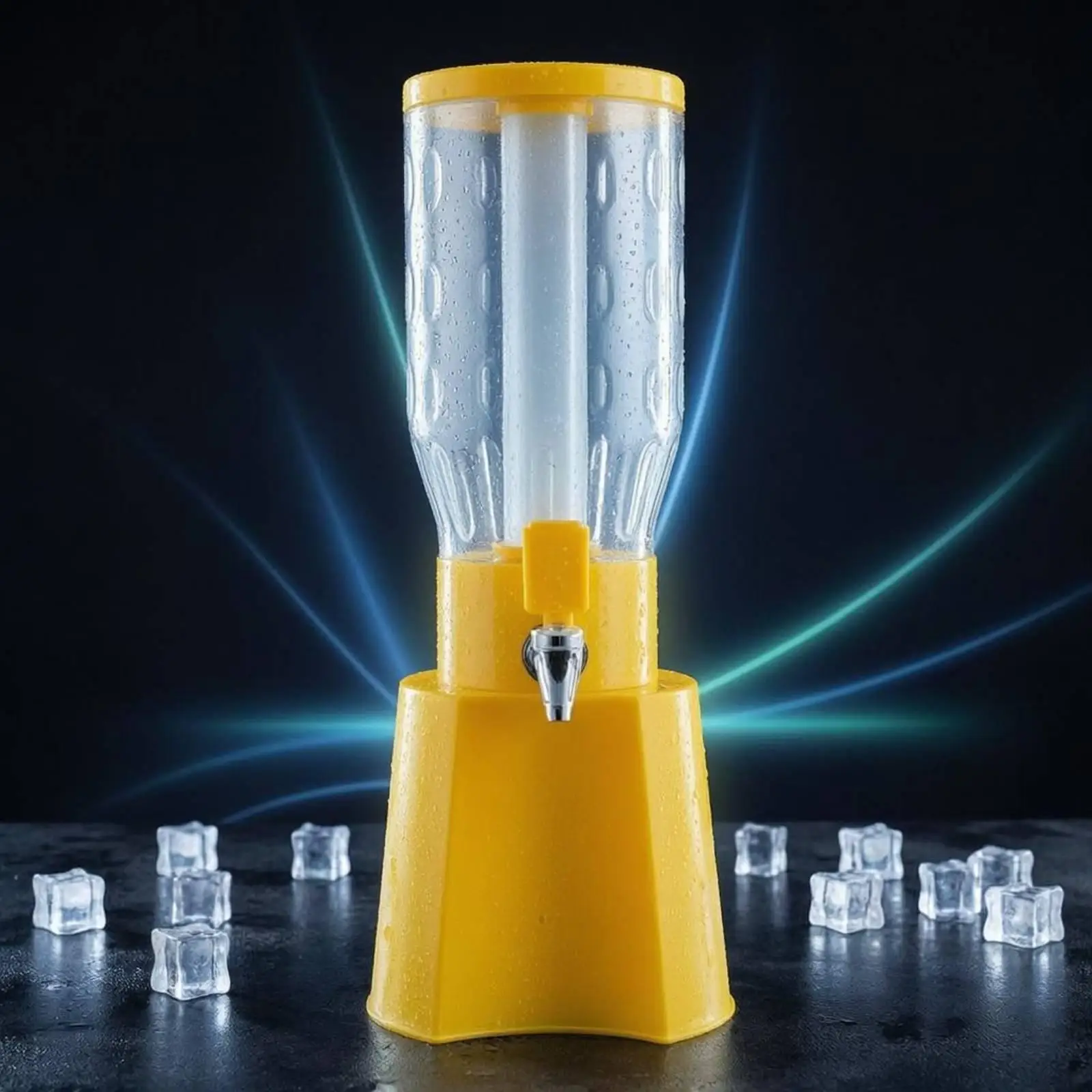 3 Liter Illuminated Beer Tower Dispenser Acrylic Tabletop Beer Tap Barrel for Parties Bar Juice Restaurants Beverages Tower