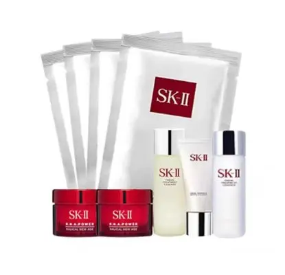 SK-II Deluxe Sample 9-Piece Skincare Set (Cleanser 20g / Essence 30ml / Clear Lotion 30ml / Power Cream 15g x2 / Mask 4 pcs)