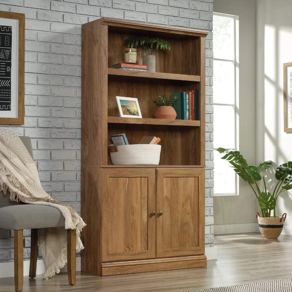 Miscellaneous Storage Transitional 3-Shelf 2-Door Bookcase/ Book shelf, Sindoori Mango finish