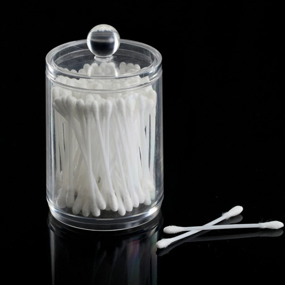 

Cotton Swab Acrylic Makeup ganizer Jars Holder Dustproof Break Resistant Cotton Balls Holder Makeup ganizer Jars Container