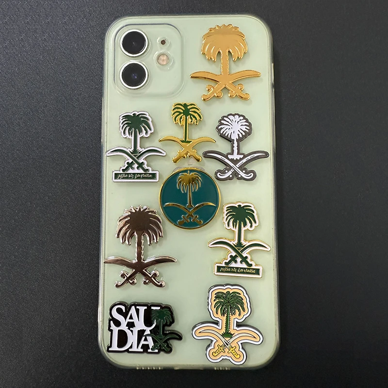 جديد المملكة العربية السعودية الهاتف المحمول 3M ملصق شارة معدنية دبوس دبابيس دبابيس #5