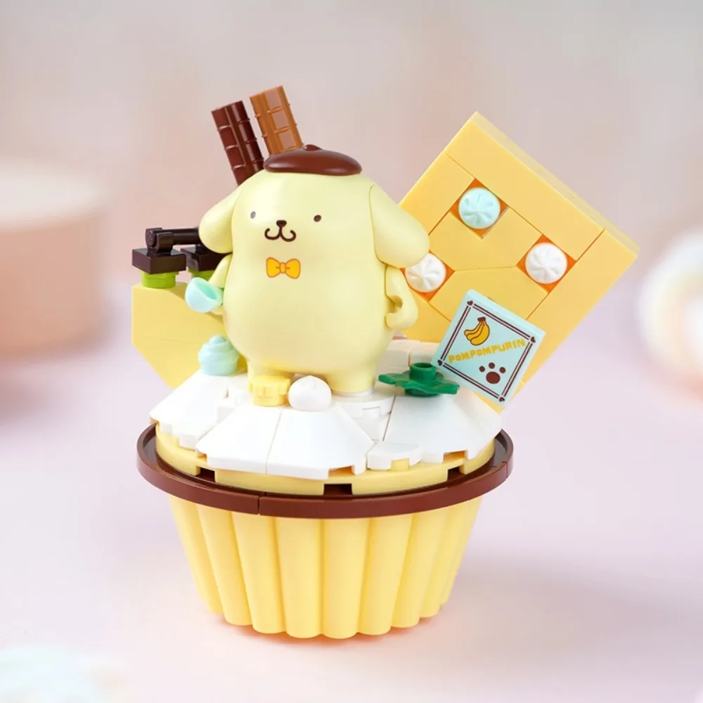 Sanrio Cupcakes กระดาษน่ารักและตลก Hello Kitty Kuromi Pochacco ปริศนาประกอบอาคารบล็อกของเล่นเด็กของขวัญวันเกิด