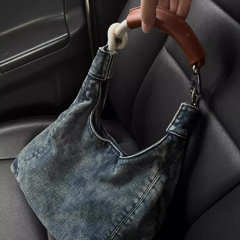 

2026 Hot Sale Women Daily Versatile Shoulder Bags Girls New Niche Design Tote Bag Female Street Trend Denim Handbag