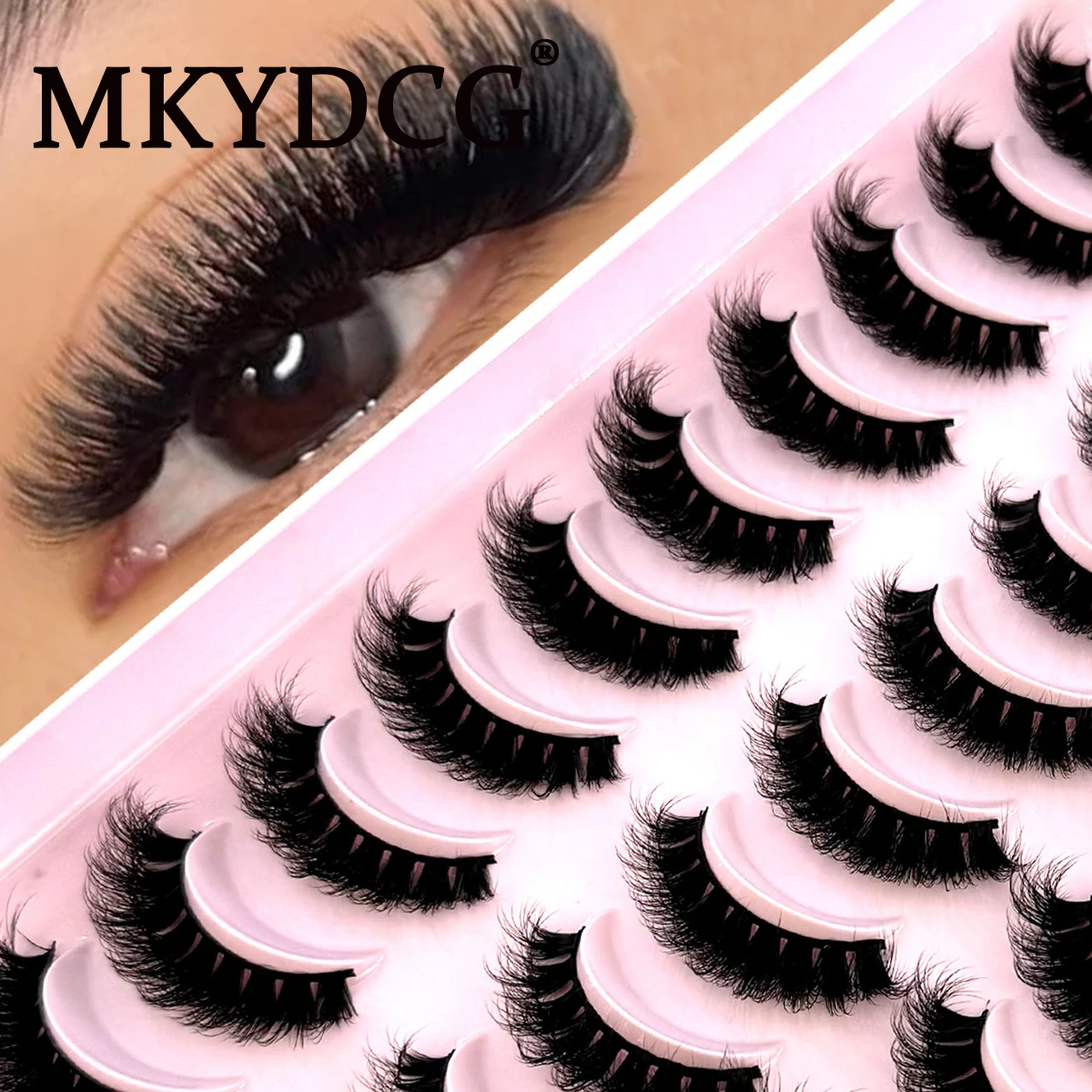 Nieuwe 20 Pairs 3D Faux Nertsen Valse Wimpers Natuurlijke Rommelige Wimpers Kriskras Piekerige Pluizige Wimpers Extension Make Nep Wimpers