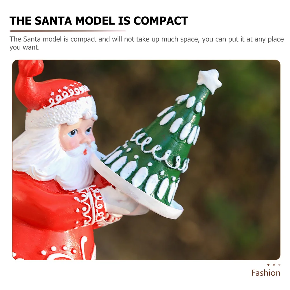 

Christmas Resin Craft Decoration Mini Santa Figure for Home Office Desk Garden Display Festive Season Decorative Miniature Scene