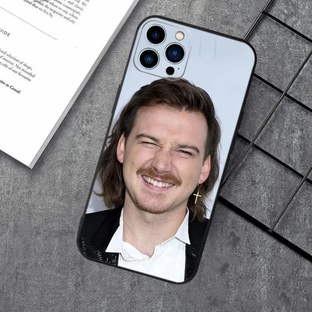 Morgan Wallen Phone Case For Apple iPhone 15,14,13,12,11,XS,XR,X,8,7,Pro,Max,Plus,mini Silicone Black Cover