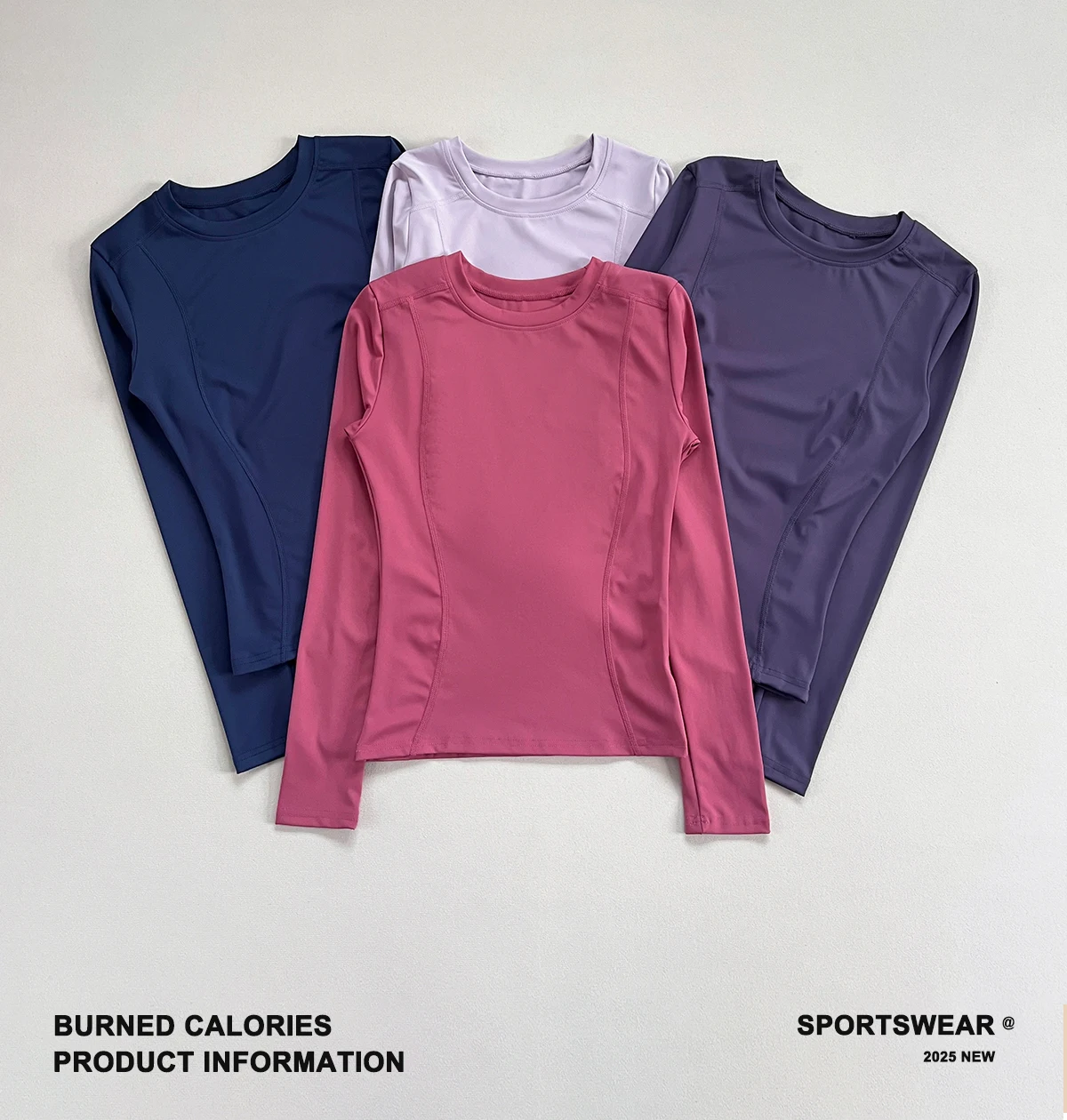 Schlankes Damen-Sportoberteil mit Langen Ärmeln, Rundhalsausschnitt, Weich und Atmungsaktiv für Fitness, Laufen, Yoga und Workout – Detail 1