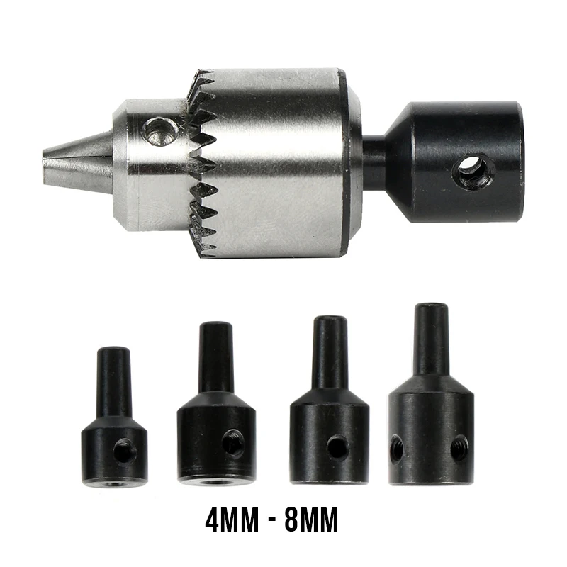 Mini prensa de taladro aplicable a Biela del eje del Motor, 4/5/6/8mm + taladro eléctrico caliente, molienda, Mini llave de portabrocas sin llave Dr