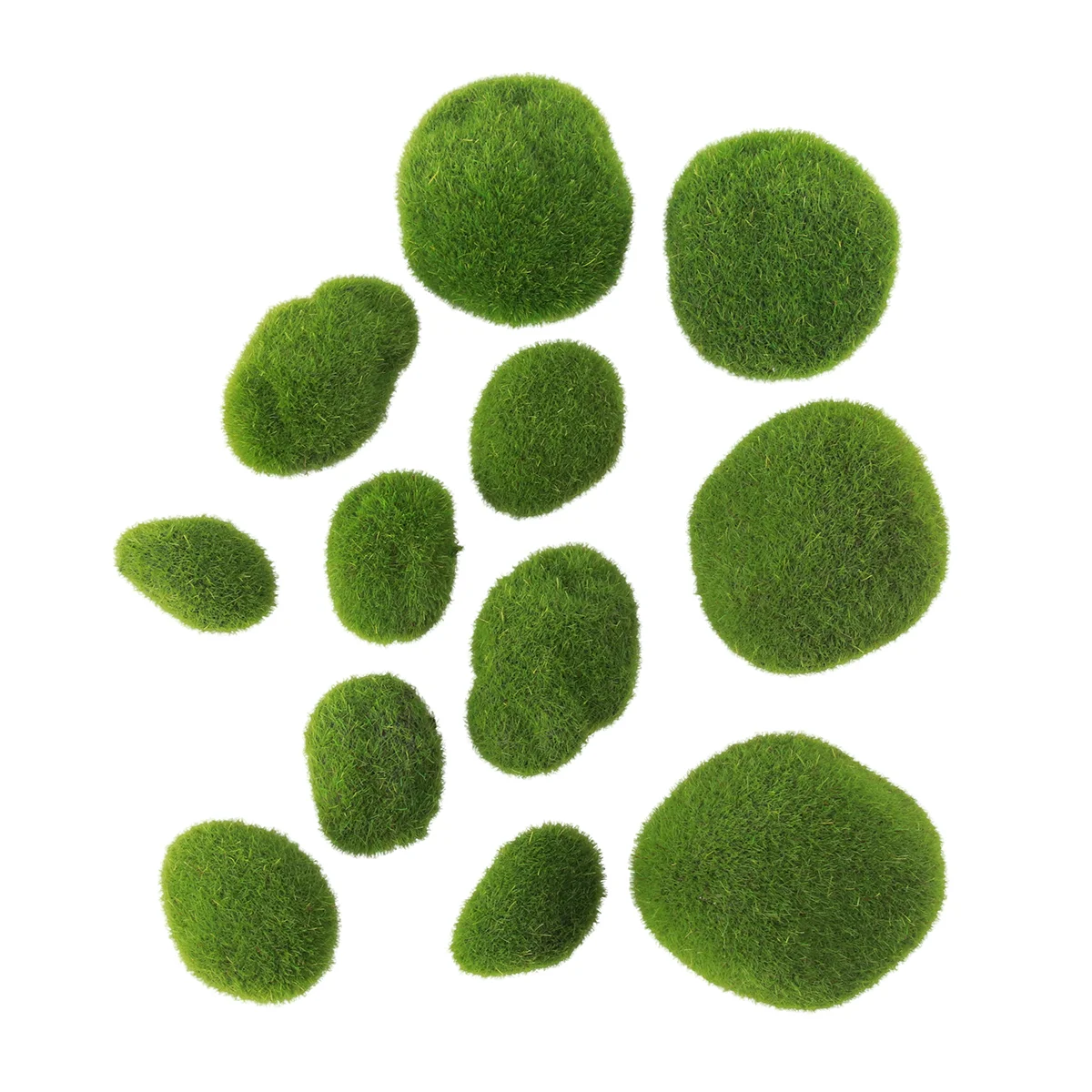 12 Pcs Simulation Moss Stone Plant Decoration for Aquariums and Glass Jar Terrarium Realistic moss ball