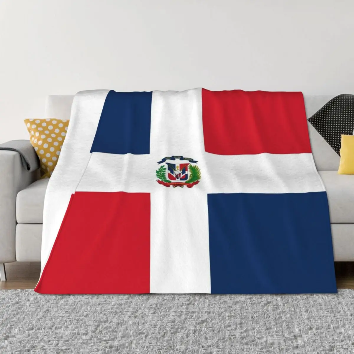 

Dominican Republic Flag Throw Blanket Soft Big Luxury Throw Thin Flannel Blankets