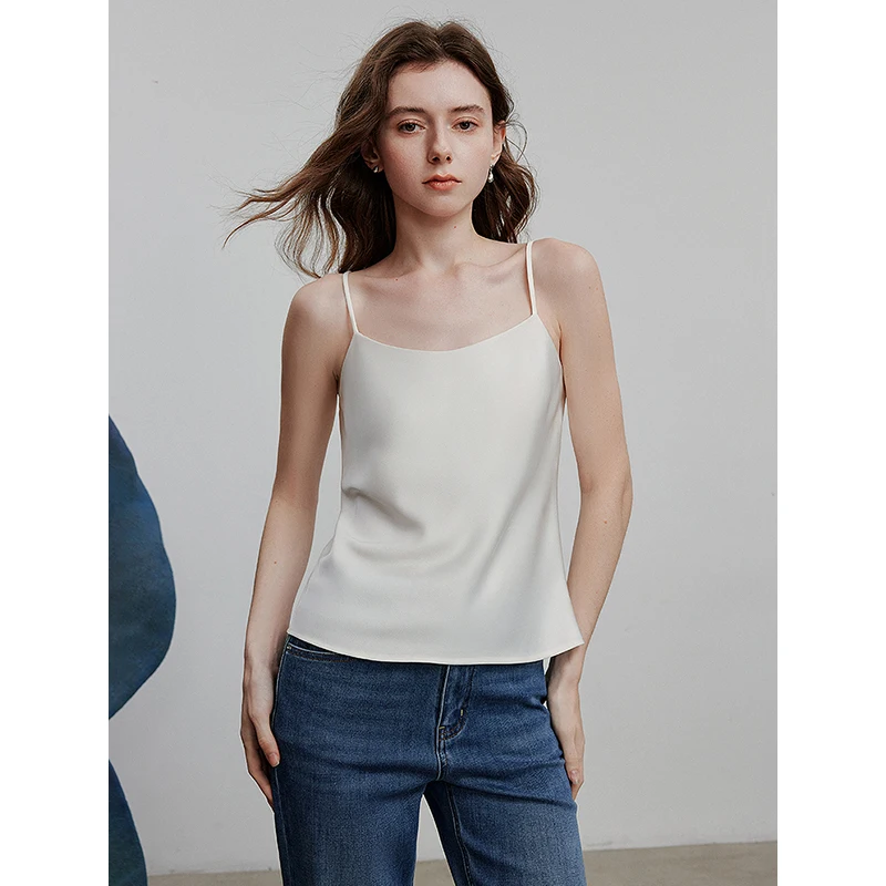 TOYOUTH Women Tank Tops 2025 Spring New Silk Satin Elegant and Versatile Temperament Camisole Tops