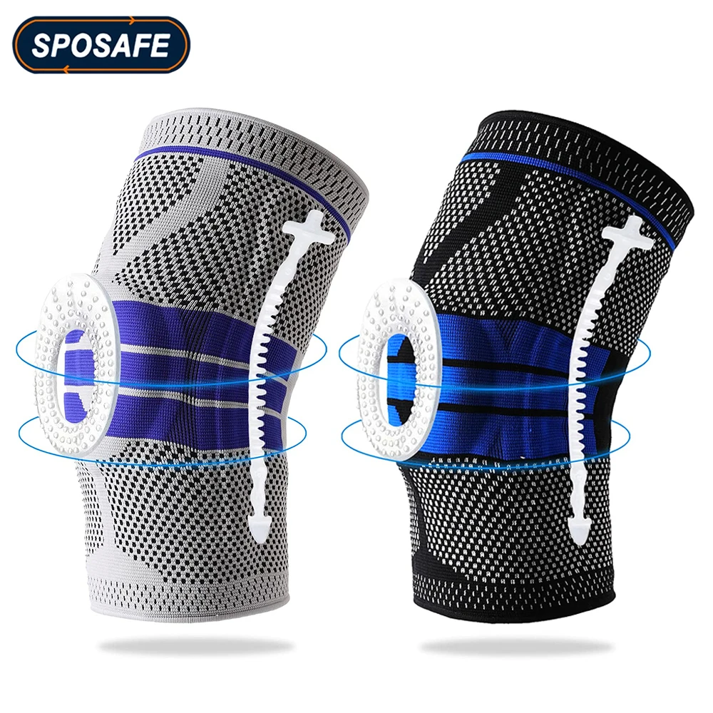 1Piece Sports Knee Compression Support Brace Sleeves with Patella Gel Pad & Side Stabilizers  Cycling Running Basketball Soccer