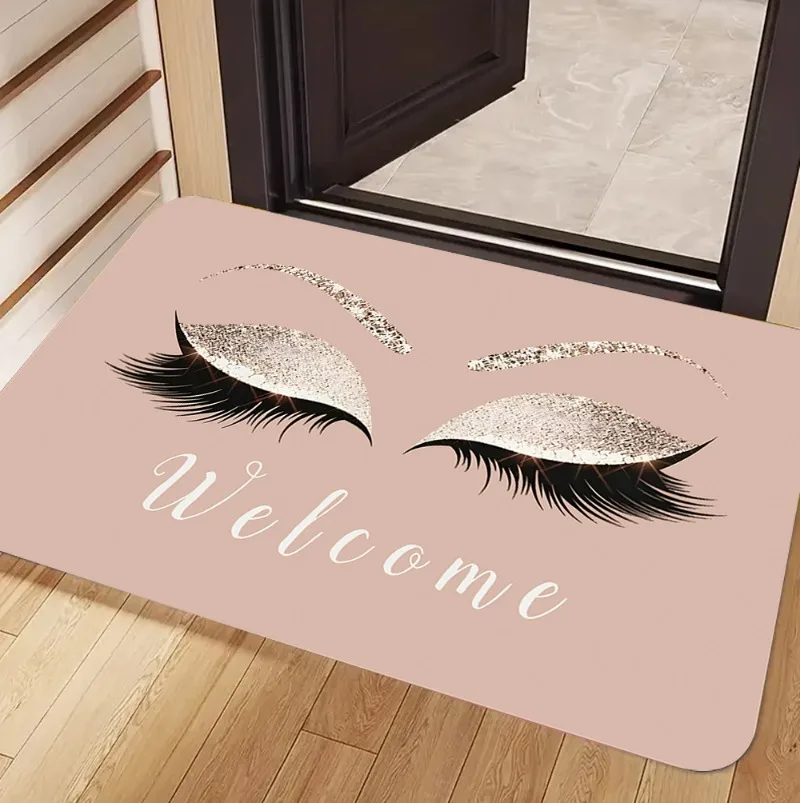 Eyelashes Print Floor Mat Home Carpet Non Slip Entryway Rug Living Room Bathroom Bedroom Kitchen Doormat  Kitchen Mat Doormat