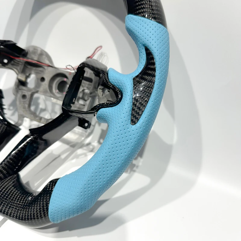 Black Carbon Fiber Steering Wheel for Hyundai Elantra N 2022-2025 Real with LED Display for Elantra N with Red Center Line DIY