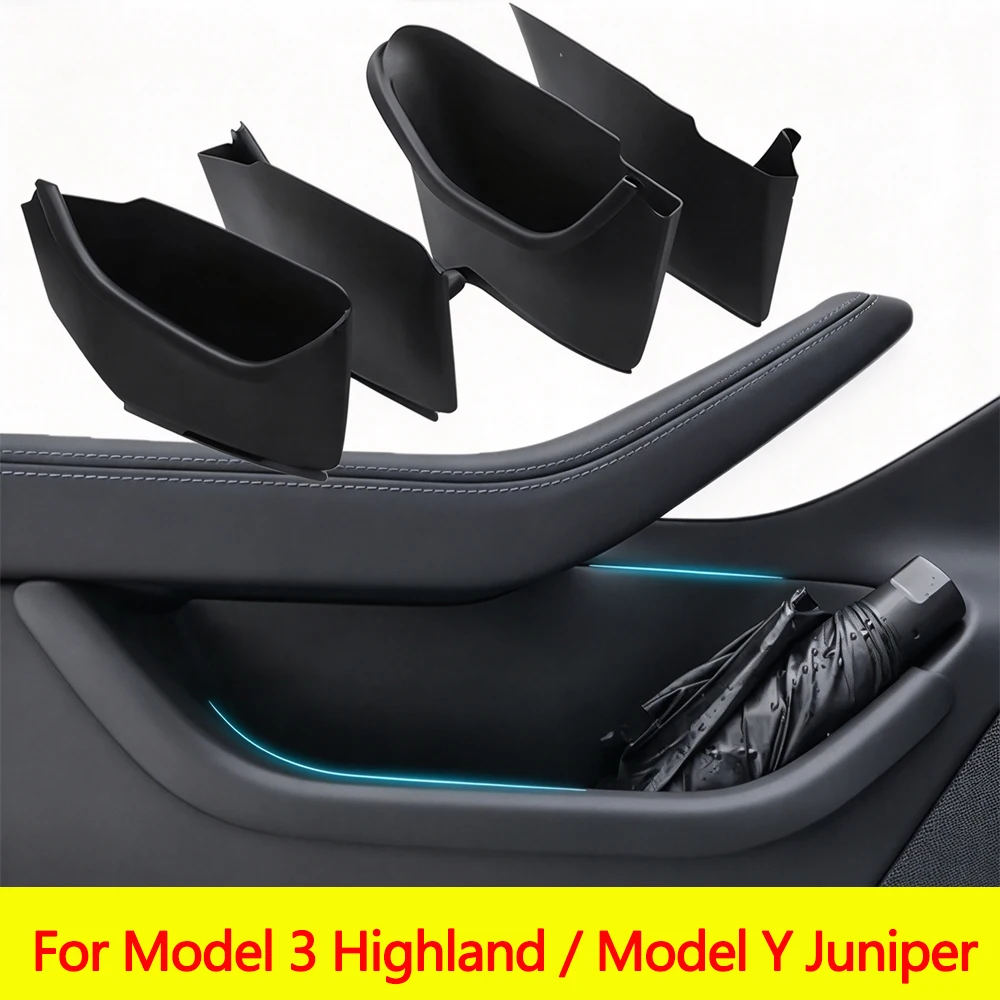 For Tesla Model Y Juniper Model 3 Highland Door Side Storage Box Full-Cover Front and Rear Interior Storage Box Car Accessories