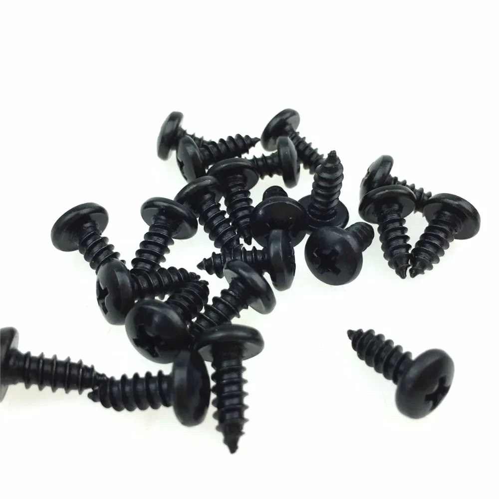 Car Accessories Carbon Steel Black Cross Head / Round Head Self-tapping Screw M1.4*5 Plastic Screw 100pcs