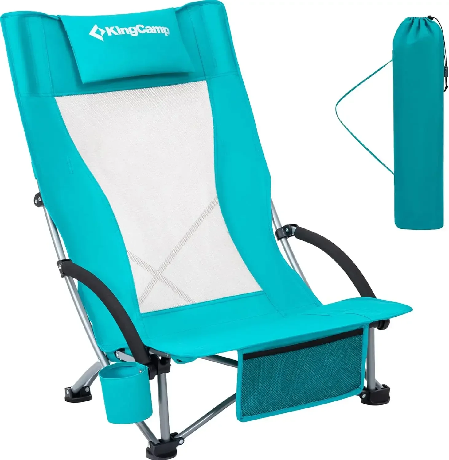 

Low Beach Chairs for Adults Folding Portable Lightweight Lawn Chair for Heavy Duty High Back Camping Chair