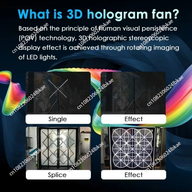 عالية الوضوح التركيز التهوية المجسم 65 سنتيمتر 1152 ثلاثية الأبعاد صمام ثنائي باعث للضوء مروحة الثلاثية الأبعاد الإعلان المجسم #3