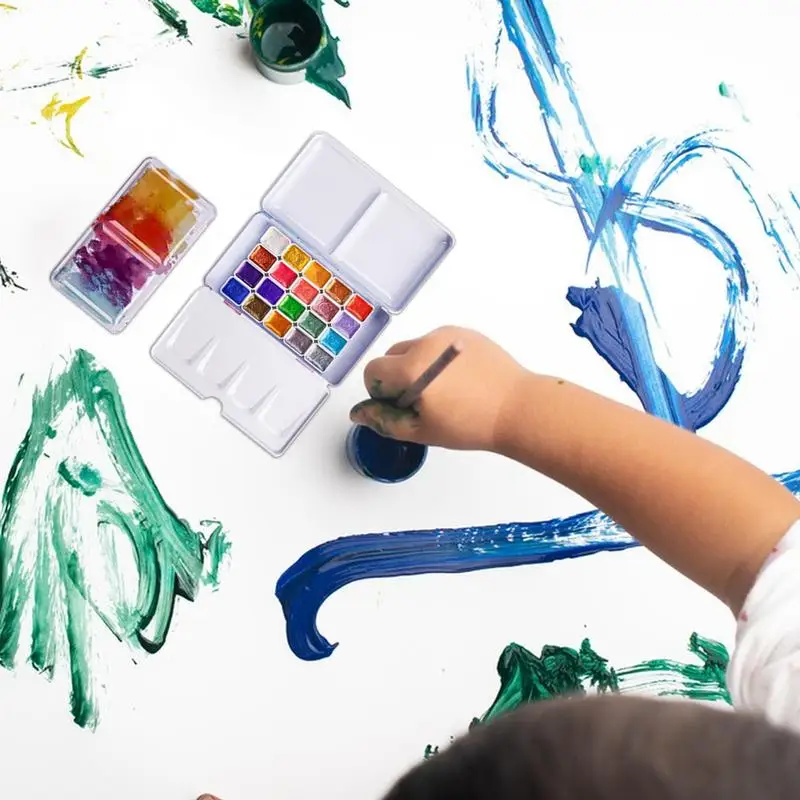 Water Paint Set Color Changing Watercolor Set 20 Color Changing Watercolor Paint Set Multifunctional Watercolor Solid Paint Set