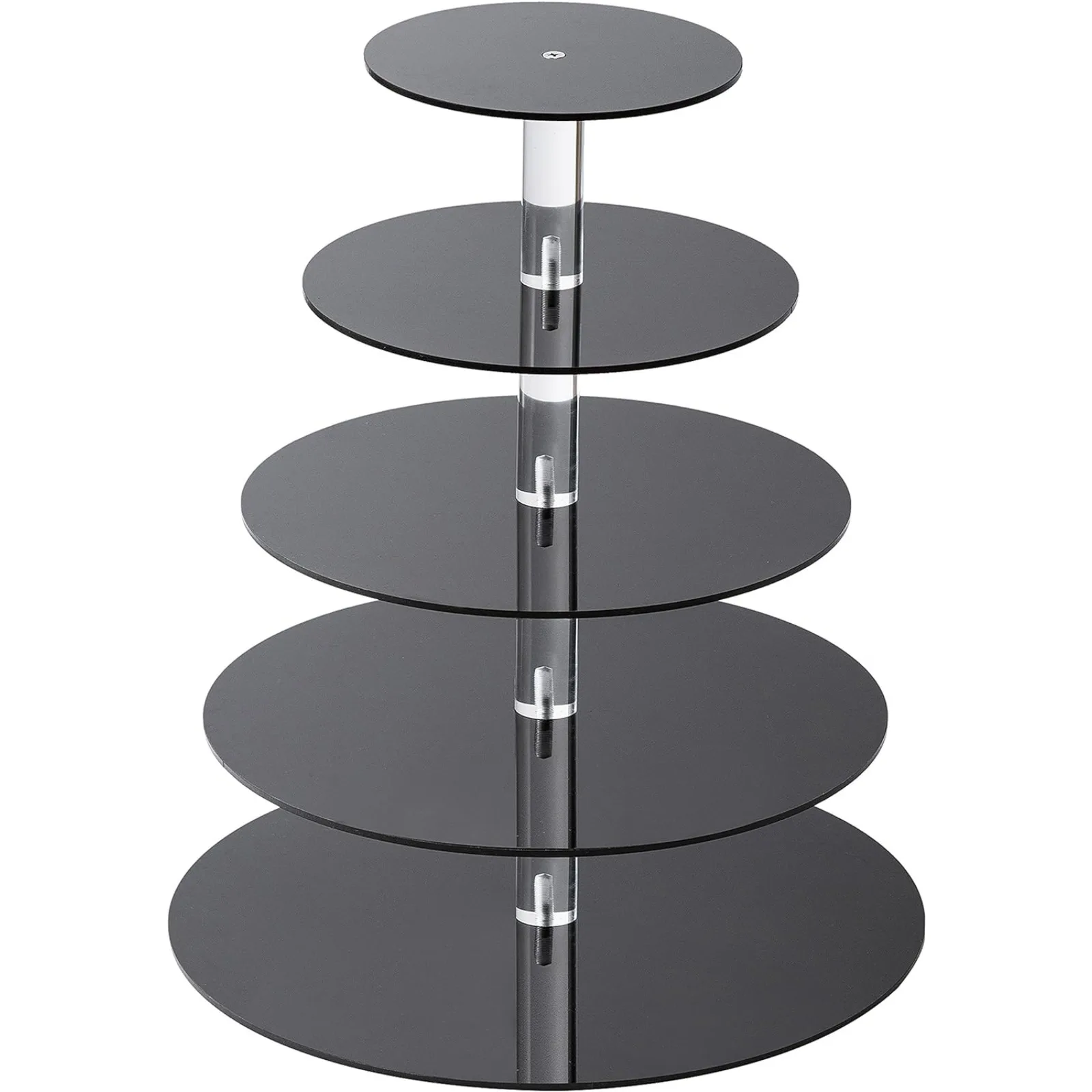 

US Cupcake Stand - 5 Tiers Round Cupcake Tower - Tiered Serving Dessert Cake Holder - Unique Black Exquisite