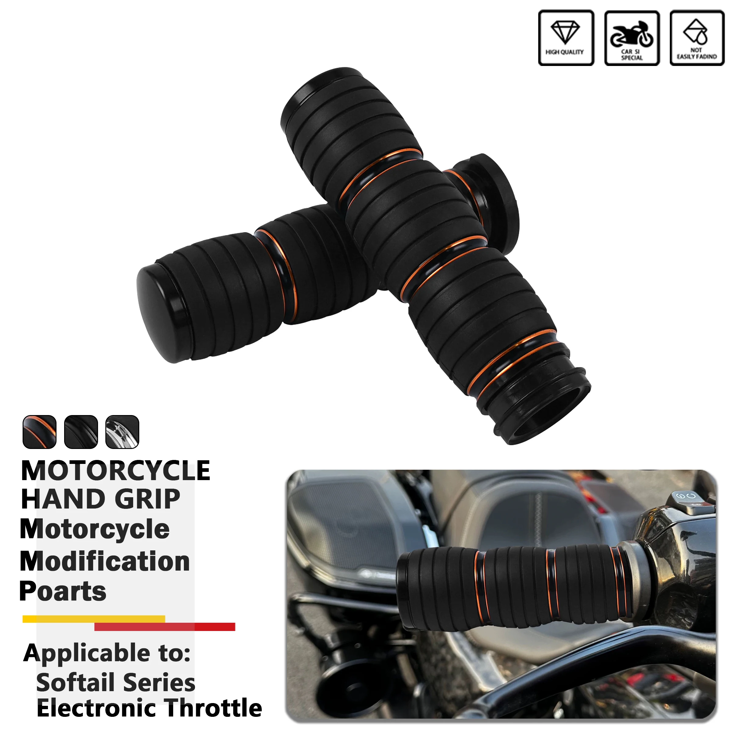 

Motorcycle Hand Grips Anti-slip Rubber Alloy For Harley Softail Series Electronic Throttle Handlebar Grip Replacement Moto