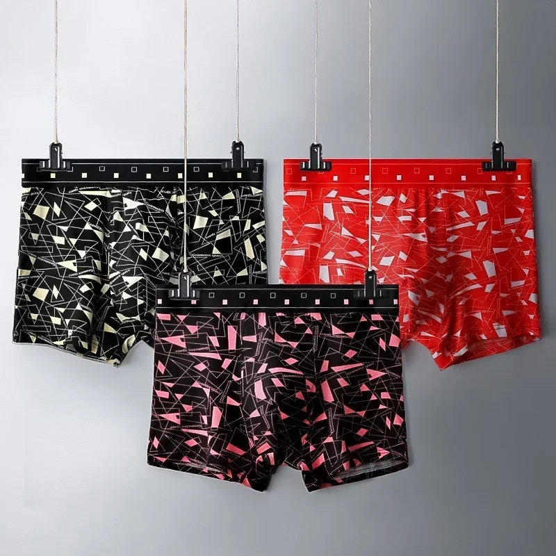 

3 шт. мужские трусы-боксеры из модала, свободные летние молодежные трусы-боксеры с низкой талией, спортивные трусы