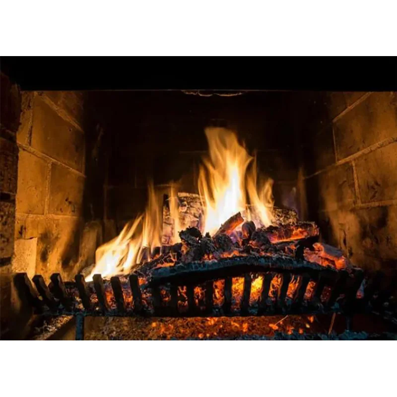 Fireplace Photography Background Winter Wood burning Flame Christmas Day Decoration Baby Portrait Photo Studio Props HX-01