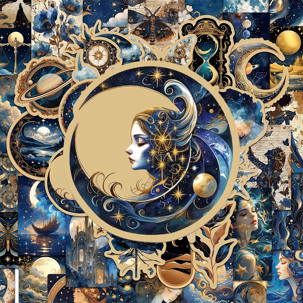 10/30/50pcs Cool Mysterious Universe Galaxy Stickers Planet Moon Cartoon Decal Guitar Notebook Laptop Aesthetic Graffiti Sticker