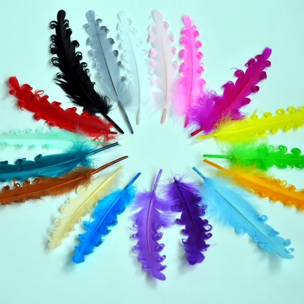 10pcs/lot 18colors Newborn Nagorie Curled Goose Feather For Kids Headbands Unfinished Curly Feathers For Girls Hair Accessories