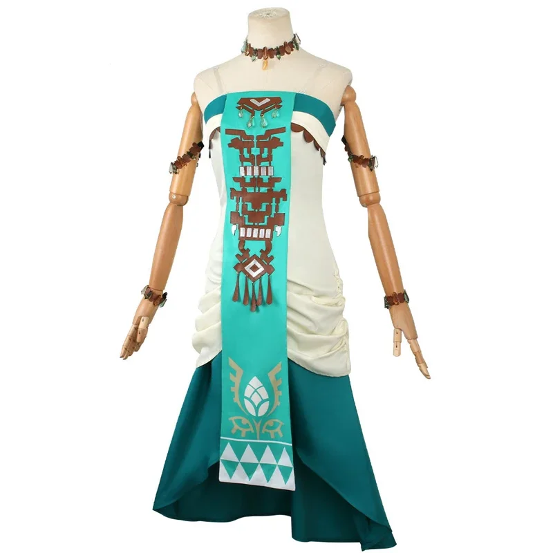 ชุดเจ้าหญิง Zelda คอสเพลย์สง่างามชุดนางฟ้าเซ็กซี่ชุดเครื่องแบบผ้าโพกศีรษะชุดชุดอุปกรณ์ฮาโลวีนเครื่องแต่งกายผู้หญิง