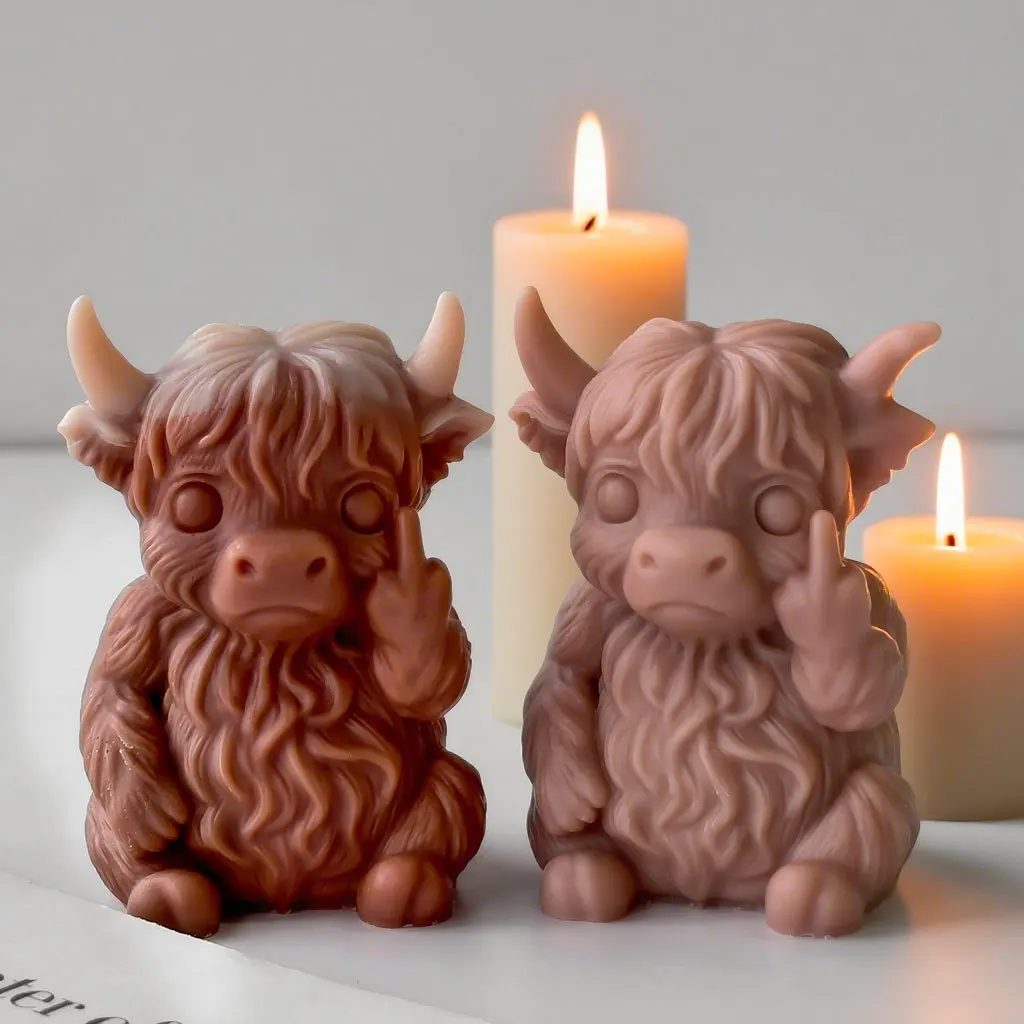 DIY Cartoon Yak Turtle Aroma Candle Mold 3D Cute Animal Puppy Frog Plaster Decoration Silicone Molds Candle Making Supplies