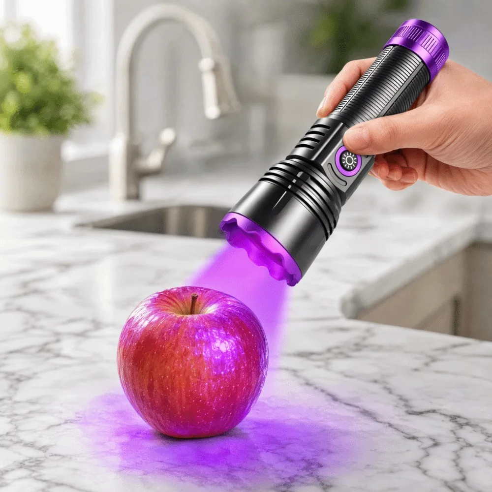 Longwave 365nm UV Flashlight Rechargeable Portable Blacklight LED Flashlight ABS LED UV Flashlight Lamps Minerals Detector