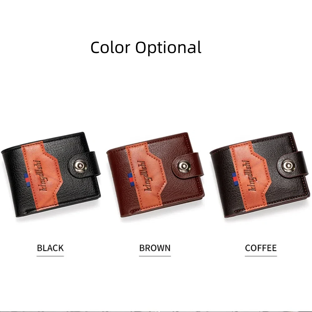 

Large Capacity Bifold Change Bag Magnetic Buckle Zipper PU Leather Card Holder Anti-Theft Korean Style Solid Color Card Bag