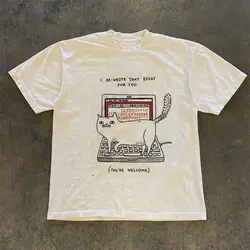 Fashionable American Y2K personalized retro printed T-shirt summer niche ins men and women street hot cotton short-sleeved tops