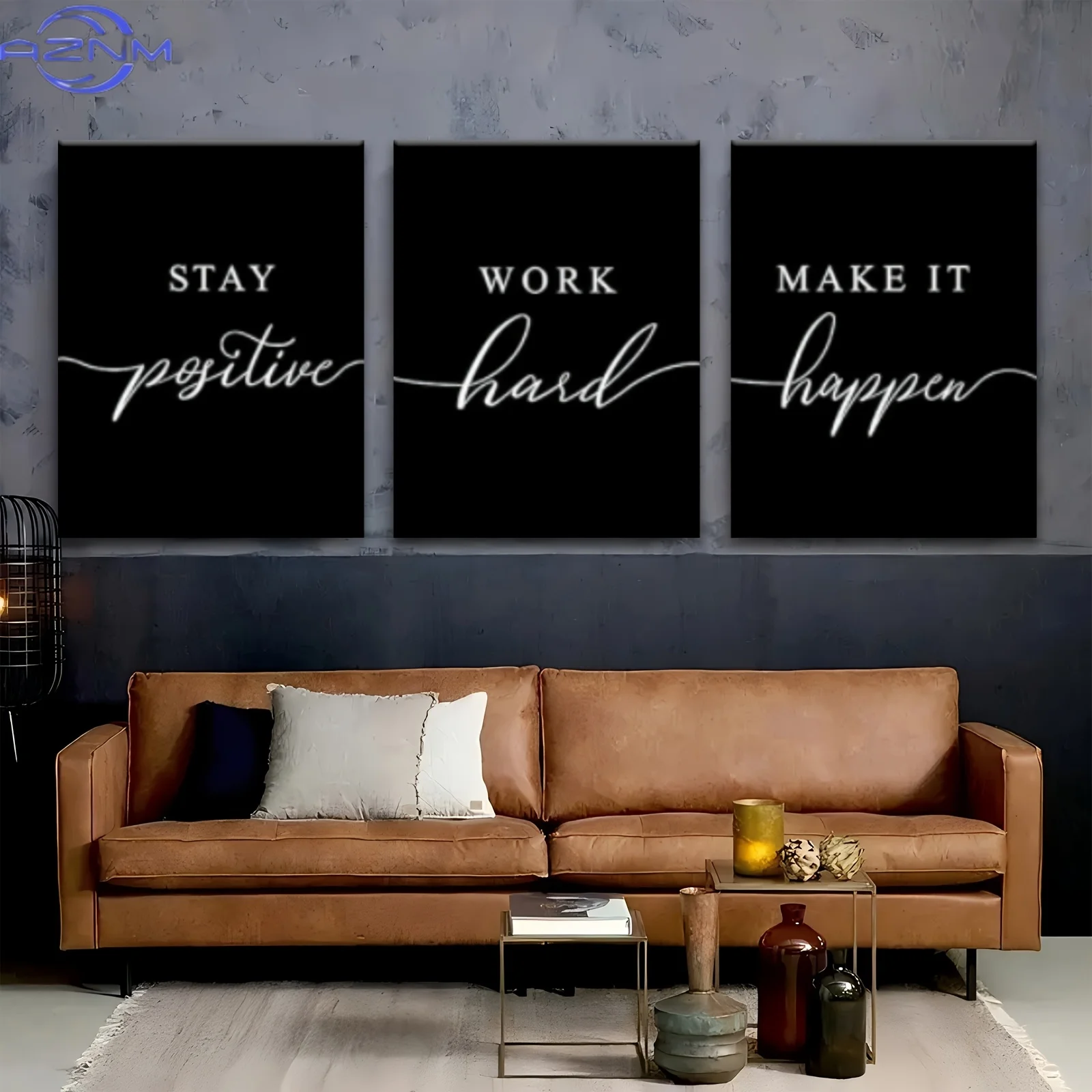 2D Framed Canvas Painting, 3pcs Positive Inspirational Quotes Canvas Art, Perfect for Farmhouse, Living Room, Bedroom, Office, B