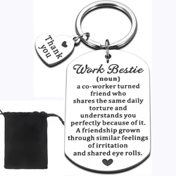 Work Bestie Funny Gift for Coworker Leaving Go Away Retirement Keychain for Boss Lady Female Office Thank You Appreciation Gifts