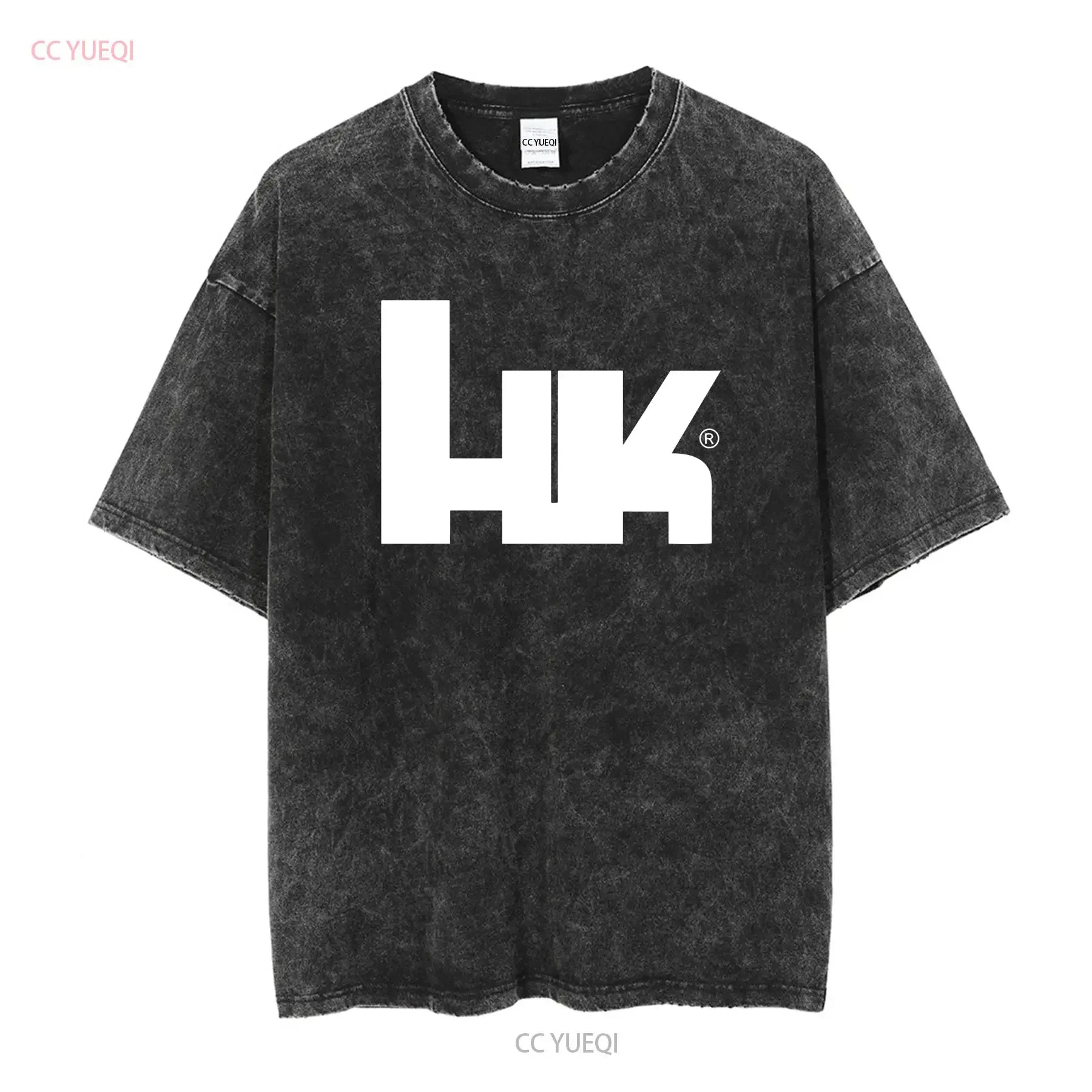 HK T Shirt Heckler Koch gun pistol rifle long or short sleeves vintage Washed fashion homme Unisex Breathable Casual graphic