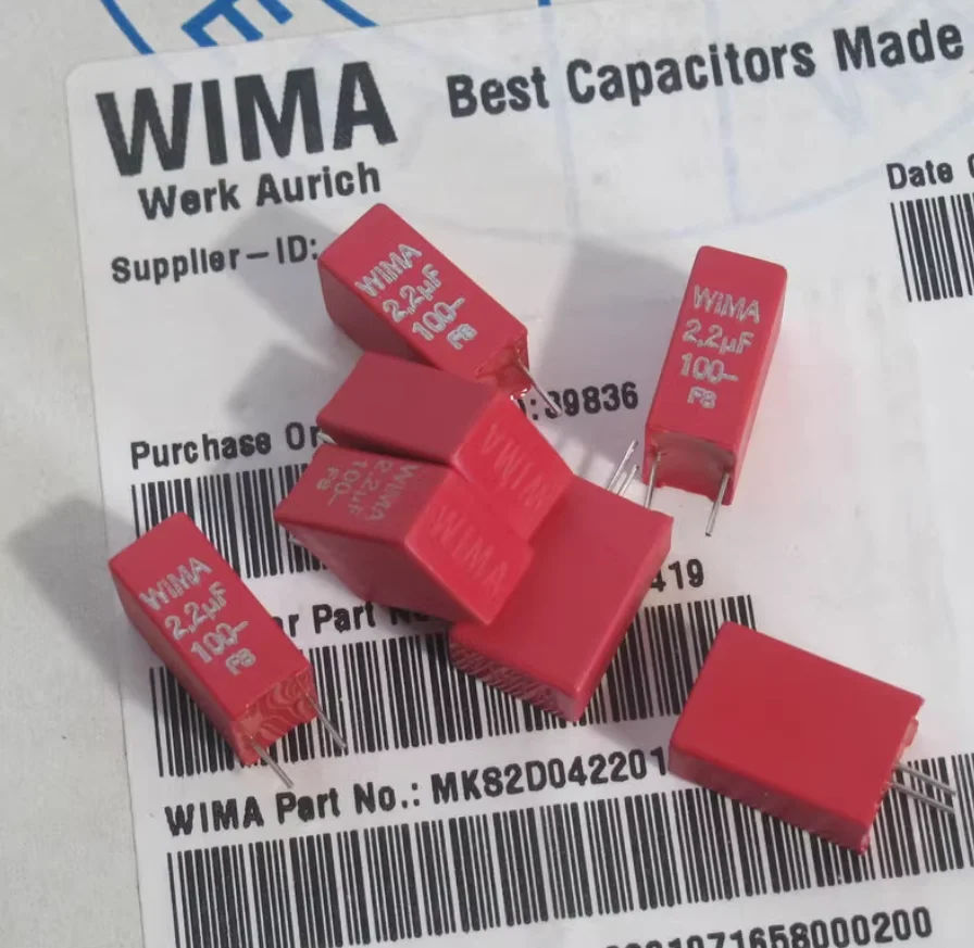 20pcs/lot Original German WIMA MKS2 100V 2.2UF 7.2x11x16mm P:5mm audio film capacitor MKS2D042201N00 free shipping