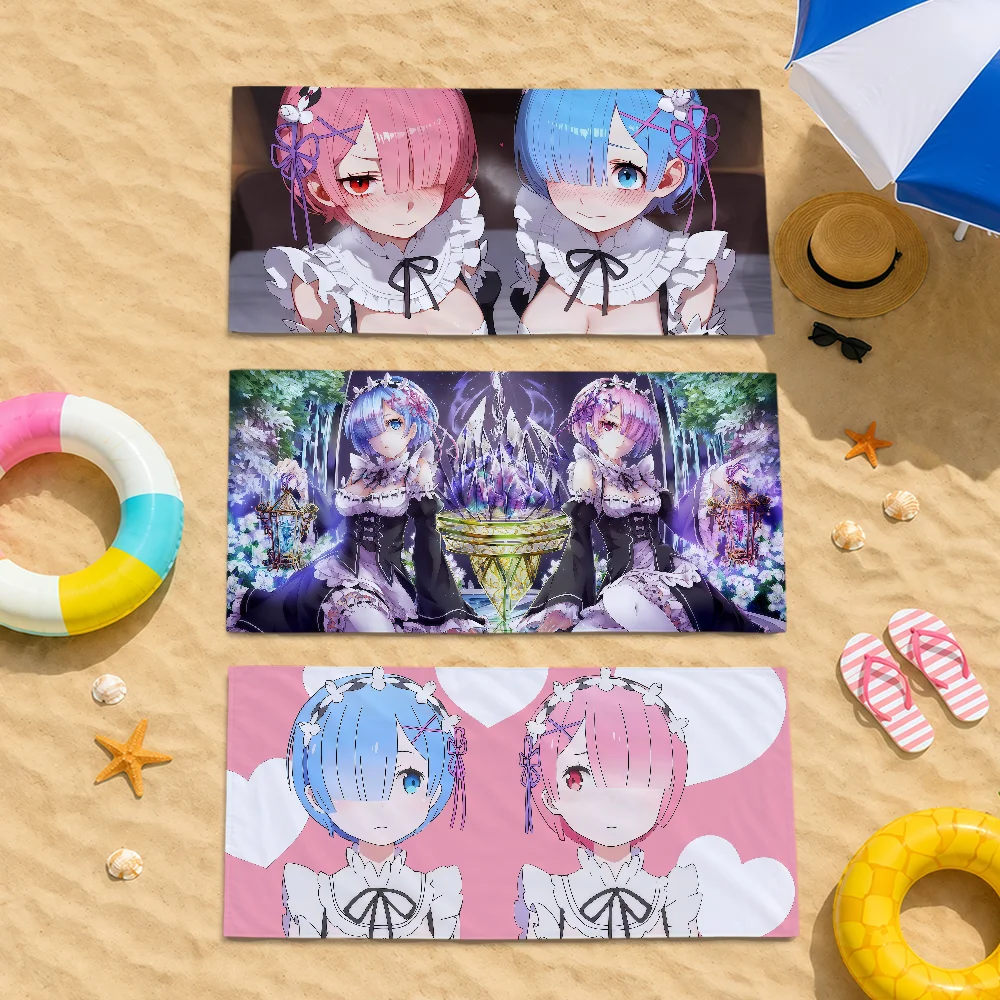 Anime Fanart R-Re Zero R-Rem Towel Soft Quick Dry Beach Towels For Gift Travel Gym Bathing Spa Camp Sport Pool Towel Gift