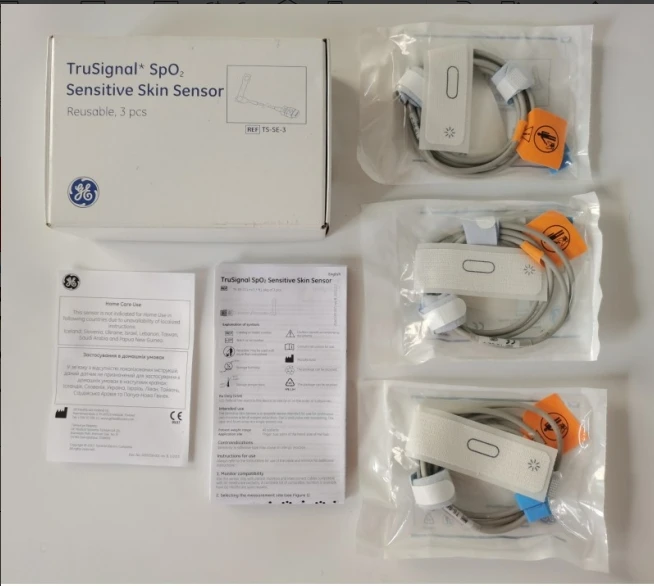 GE Original Datex-Ohmeda SpO2 Sensitive Skin Sensor Reusable, 3 pcs.  REF: TS-SE-3