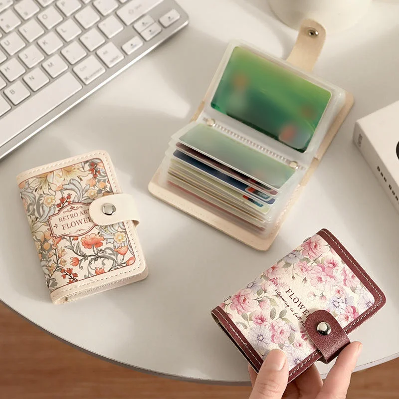 New 20 Card Pockets Women Wallets PU Leather Large Capacity Money Bag Lightweight Waterproof Business Card Case Women